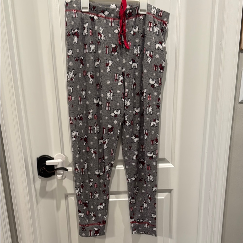 Laura Ashley Gray and Red Festive Pajama Pants